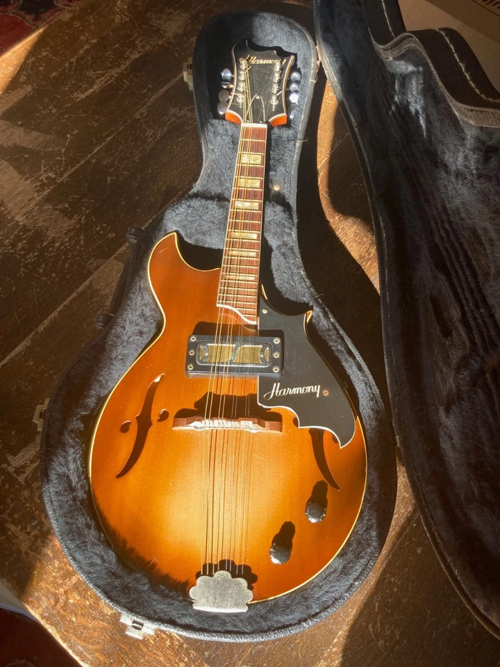 1972 Harmony H35 электрический летучая мышь мандолина - золотистый - отличном  - Изображение 1 из 4