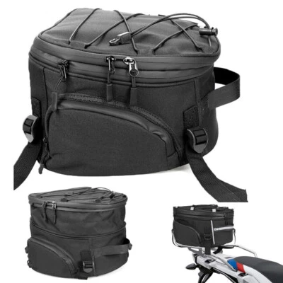 Motorcycle Tail Bag Helmet Luggage Pack Seat Saddle Rear Box Storage Waterproof - Image 1 of 4