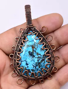 Selten 115.10 Karat Bisbee Türkis Kupfer Draht Umwickelt Schöne Anhänger Schmuck - Bild 1 von 6