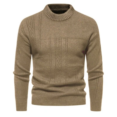 Men's Slim Fit Crewneck Sweater Casual Knitted Pullover Warm Sweaters - Image 1 of 4