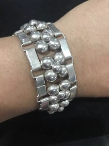 Vintage Mid Century Texco Mexiko Sterlingsilber Armband 46,5 Gramm 7,5 Zoll - Bild 1 von 5