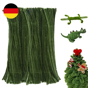 200 Stück Pfeifenputzer zum Basteln, 30cm Pfeifenreiniger zum Basteln Grün Pfeif - Bild 1 von 8