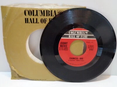 Johhny Mathis "Chances Are b/w  It's Not for Me to Say" Near Mint 45 RPM Reissue - Image 1 of 3