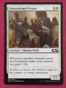 Magic The Gathering 2020 CORE SET M20 IMPASSIONED ORATOR white card MTG - Picture 1 of 2
