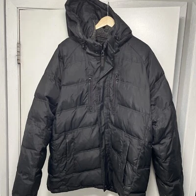 Hawke & Co Sport Down Hooded Puffer Jacket Men's Size XL Black  Duck Down - Image 1 of 4