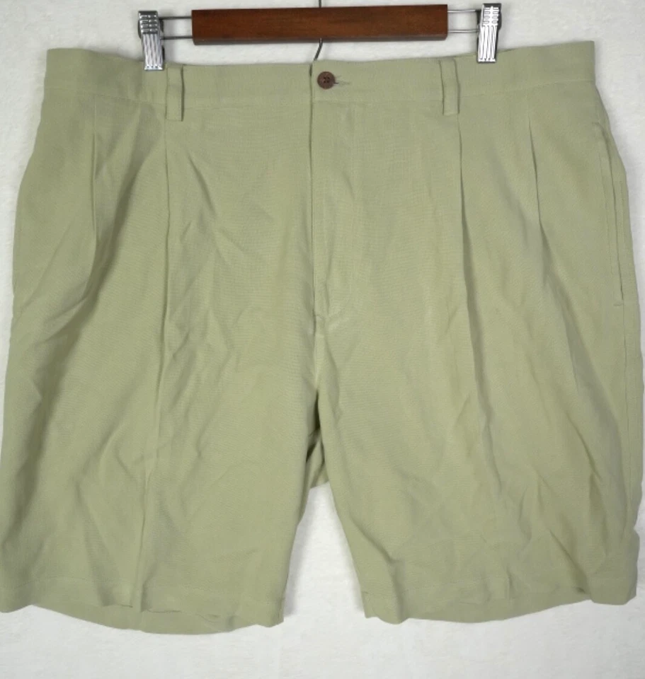 Pantalones Cortos Tommy Bahama Para Hombre Talla 40 9" Beige Calce Relajado 100% Seda Chino Golf Informal Foto 1 de 4