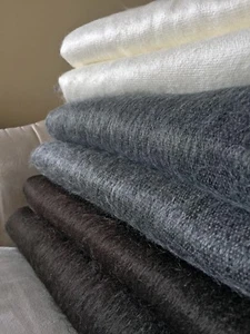 SOFT & WARM PLAIN SOLID ALPACA WOOL BLANKET QUEEN SIZE HANDMADE IN ECUADOR - Picture 1 of 6