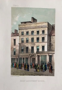 Impresión antigua de 1843; Casa de Lord Molyneux, Lord St, Liverpool después de W.G. Herdman - Imagen 1 de 2