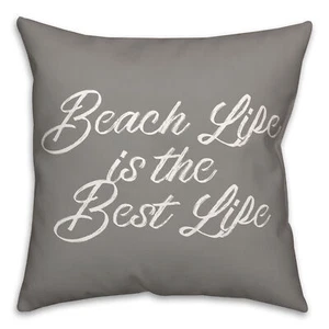 Creative Products Beach Is Best Gray 18 x 18 Indoor / Outdoor Pillow - Picture 1 of 3