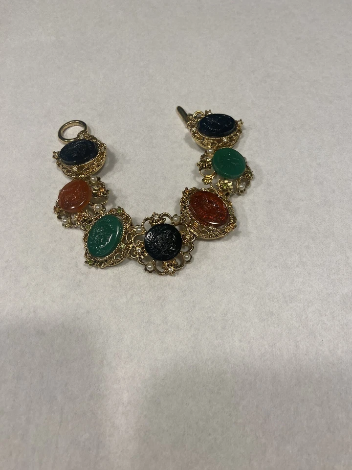 KJL KENNETH J LANE этрусский Intaglio римский солдат винтажный браслет - Изображение 1 из 1