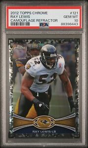 2012 Topps Chrome #121 Ray Lewis Camouflage Refractor PSA 10