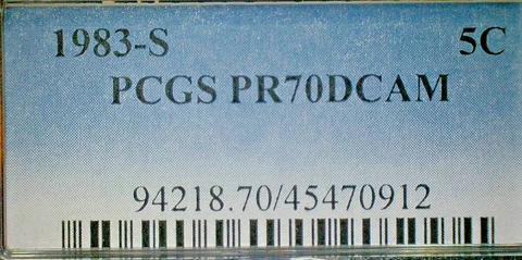 4th of JULY SALE EXTENDS U.S.--1983-S PCGS PR70DCAM JEFFERSON NICKEL KM#A192 Cover