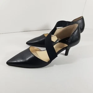 Zapatos Alex Marie para mujer talla 10M tacones de cuero negros punta elástica banda - Imagen 1 de 6