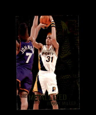 REGGIE MILLER INDIANA PACERS FLEER METAL BASKETBALL CARD 1996-97 #129 METALLIZED - Image 1 of 2
