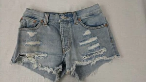 Pantaloncini jeans TALULA ARITZIA cinque tasche effetto invecchiato lavaggio leggero bottoni mosca TG 26 - Foto 1 di 5