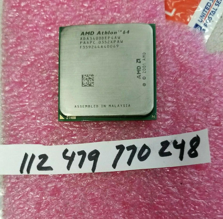 AMD Athlon 64 3400+ - ADA3400DEP4AW  	Socket 939 PROCESSOR  - Image 1 of 1