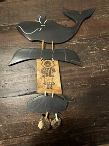 Hängendes Eskimo Inuit Wandbild Wal - Walross - Boot aus Alaska - Bild 1 von 5
