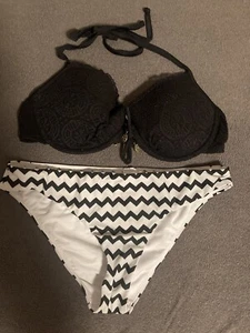 Push Up Bikini Set mit Hose H&M Schwarz 80C / M - Bild 1 von 4