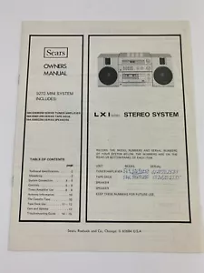 Sears Vintage Owners Manual 9270 Mini System LXI Series Stereo System - Picture 1 of 4