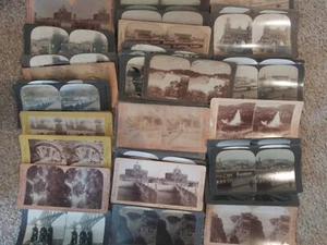 48x Rare People Rope Bridge Boat Ship Lake Stereoview Lot - Picture 1 of 9