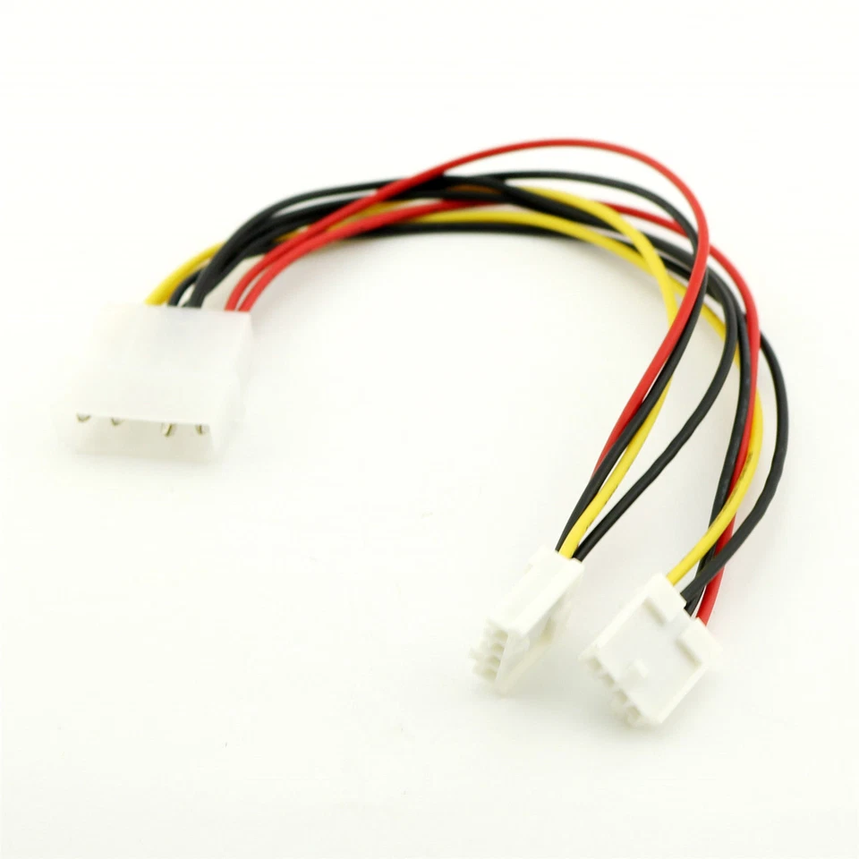 1pc 5.25" 4 Pin Molex To 2 x 3.5" Floppy Drive FDD Power Splitter Adapter Cable - Image 1 of 1