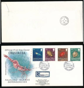 FALKLAND Is DEPENDENCIES 1984 CRUSTACEA REGISTERED FDC ANTARCTICA SOUTH GEORGIA - Picture 1 of 3