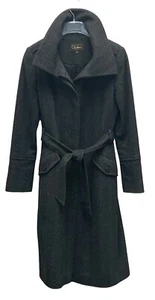 Cole Hann Womens Wool Cashmere Blend Coat Trench Style DK Gray Size 8 Stunning - Picture 1 of 3