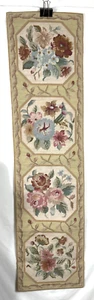 Nadelspitze Tischläufer 50 x 12" weiche Muster rosa blau grün gefüttert Handarbeit - Bild 1 von 6