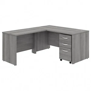 Bush Business Furniture 60" L-Shaped Desk Bundle Platinum Gray STC008PGSU - Picture 1 of 9