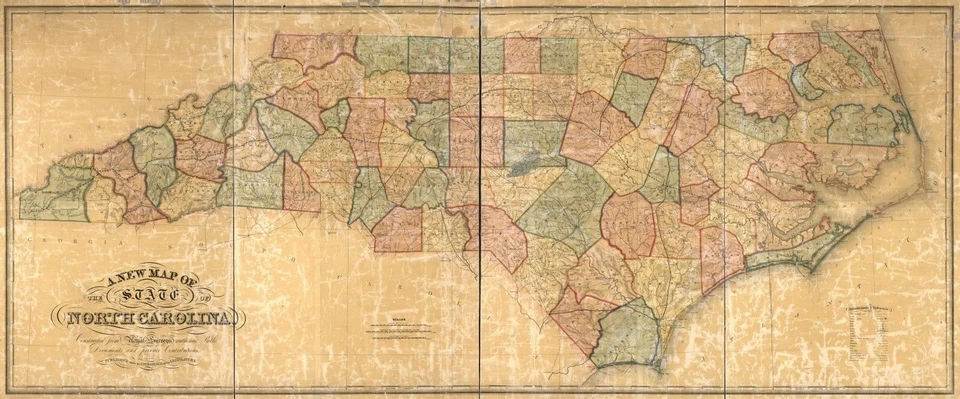 A4 Reprint of American Cities Towns States Map North Carolina - Image 1 of 1