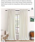 Dchola Ivory White Velvet Curtains - 2 Panels - Rod Pocket - 52”x 108”