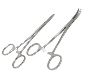 Tattoo Piercing Mosquito Forceps Straight & Curved Jaws Sugical Steel Pliers 5" - Picture 1 of 8