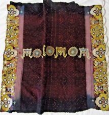 India Gujarat Ceremonial Batik Textile w/ Embroidery & Mirror Decor ca. 20th c.