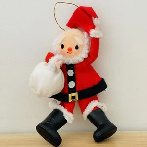 Vintage Christmas Sants Clause Felt & Pipe Cleaner Ornament Made In Japan - Foto 1 di 5