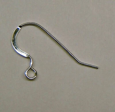 100 GANCHOS franceses PLATA ESTERLINA 925 sólidos cables para orejas alambre plano con lazo Foto 1 de 4