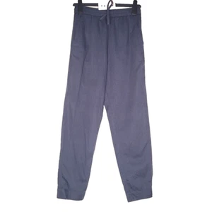 Pantaloni Cos Navy UK 4 32 vita 27 pollici cotone lino lyocell coulisse Preloved - Foto 1 di 10