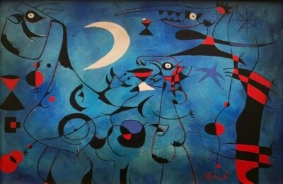Joan Miro oil on Canvas rare painting signed - Image 1 of 4