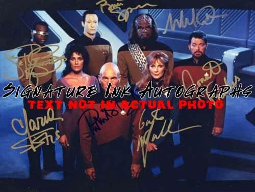 Star Trek Next Generation Cast Signed 8x10 Photo by 7 reprint - Image 1 of 1