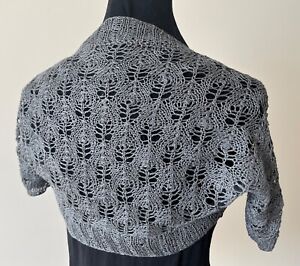 New hand-knitted linen lace shrug, L size