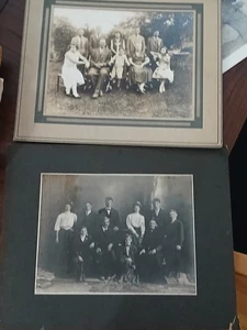 Pair of Antique Vintage Family Portrait Photographs Black & White Original Lot 2 - Picture 1 of 7