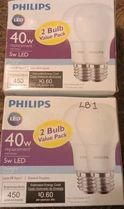 4 Philips LED 40W Replacement Daylight A19 Bulbs Tested Before Shipping - Picture 1 of 4