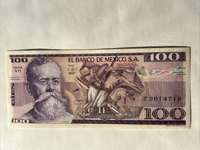 Billete mexicano de 100 pesos de México 1982 sin circular V. Carranza Foto 1 de 4