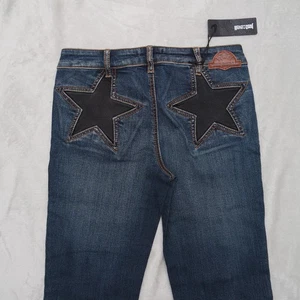 Just Cavalli Women’s Jeans Size 27 Blue Distressed Star Patch Back Pockets - Picture 1 of 24