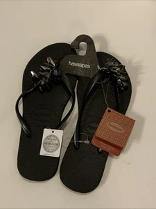Infradito Havaianas cristallo Swarovski nero USA 6W - EUR 37/38 - Foto 1 di 14