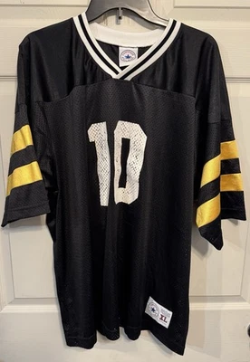 Camiseta de fútbol vintage Converse Chuck Taylor hecha en Estados Unidos negra amarilla #10 Foto 1 de 4