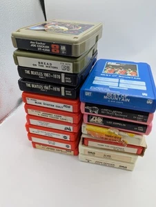 8 track tapes lot 8 track set 17 mixed artists musicians hippie music 1960 1970 - Picture 1 of 21