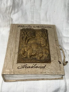 Handmade Photo Album with 3D Elephants Handmade Paper Photo Album 8.25” - Picture 1 of 12