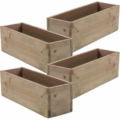 Wooden Planter Box, Rustic Barn Wood, Plastic Liner, Garden Decor, Restaurant... - Image 1 of 4