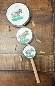 Tic Toc Drums African Tabour Kamba Pencil Drum Zebra 2-seitig Folk Weltmusik - Bild 1 von 9