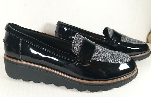 Scarpe mocassini CLARKS Collection Sharon Gracie nere taglia 7 5 W comode larghe